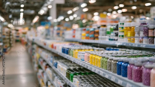Wallpaper Mural Vibrant medicine bottles line pristine shelves under soft lighting, showcasing an organized pharmaceutical storage system. Torontodigital.ca
