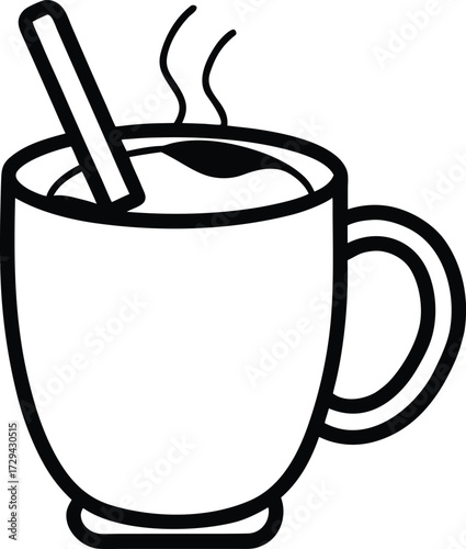 Apple Cider Mug with Cinnamon Stick Steaming