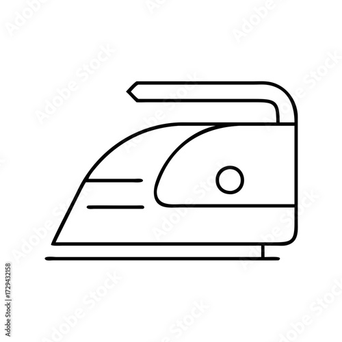 Vector art of simple line art icon of a steam iron
