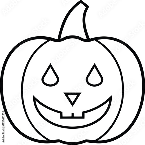Orange Pumpkin Lantern with Carved Cat Face Glowing