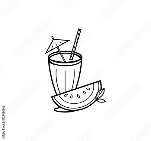 Drinks Line Icons Outline Set. logo, Juice Bottle, Chocolate Drink, Planter's Punch, Ice Bucket with Bottle, Last Word Cocktail, Sidecar Drink, Pomegranate Martini, Beer Mug, and More are Included in 