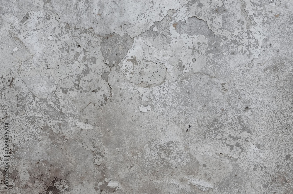 Fototapeta premium Aged cement surface texture backdrop. Rustic stone facade. Distressed vintage background pattern. Faded gray stone appearance. Granular rough material detail. Grimy cement surface texture. Gray stone