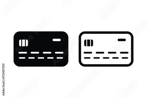 Vector credit card icon, payment, debit, and finance symbol