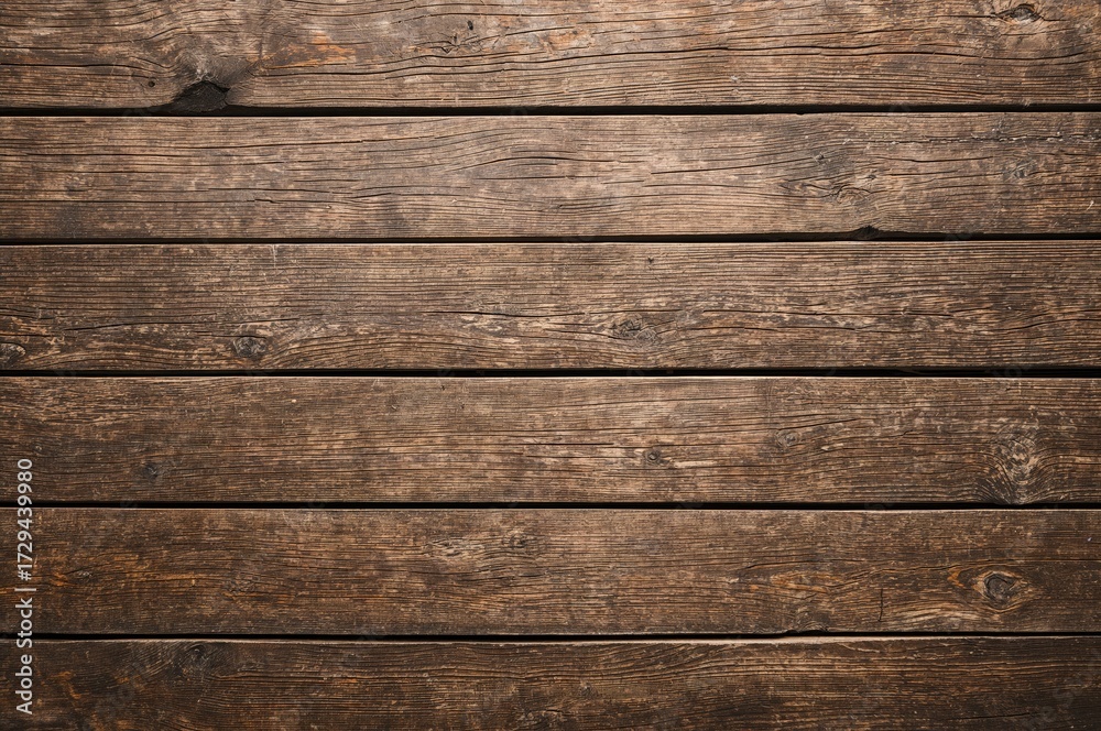 Obraz premium Vintage brown wooden plank texture with horizontal lines