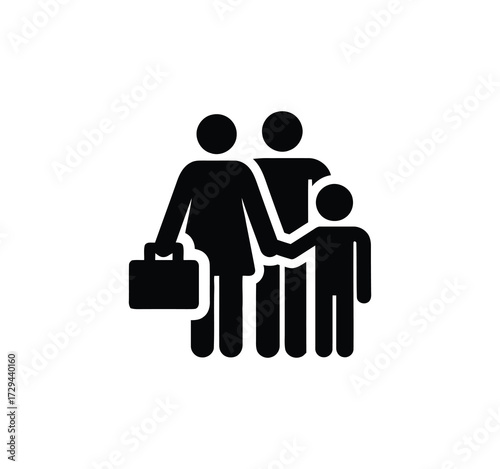 Icon Set for Parents and Families. Featured are vector illustrations of parents with children, family bonding, pregnancy, playing with children, reading together, spending time at home, family life, a