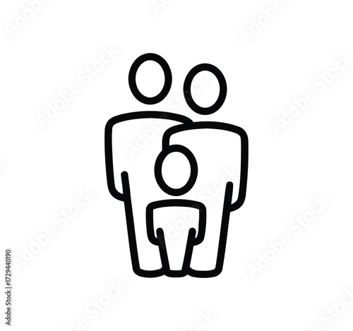 Icon Set for Parents and Families. Featured are vector illustrations of parents with children, family bonding, pregnancy, playing with children, reading together, spending time at home, family life, a