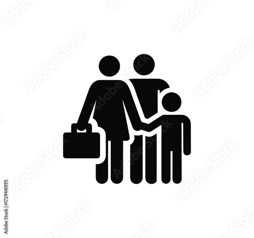 Icon Set for Parents and Families. Featured are vector illustrations of parents with children, family bonding, pregnancy, playing with children, reading together, spending time at home, family life, a