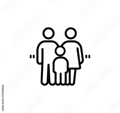 Icon Set for Parents and Families. Featured are vector illustrations of parents with children, family bonding, pregnancy, playing with children, reading together, spending time at home, family life, a