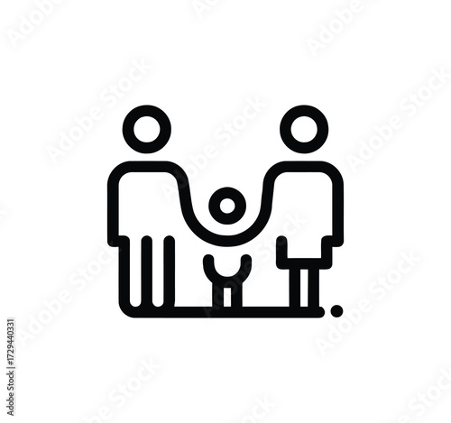 Icon Set for Parents and Families. Featured are vector illustrations of parents with children, family bonding, pregnancy, playing with children, reading together, spending time at home, family life, a