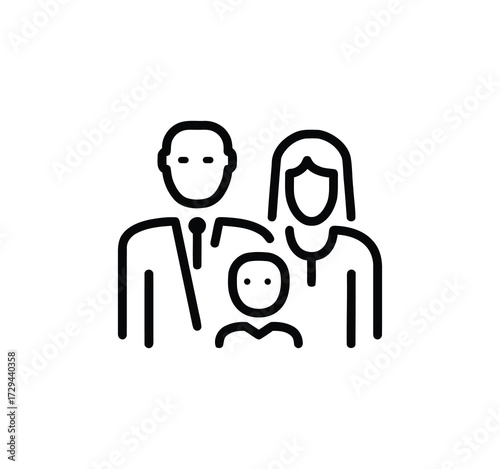 Icon Set for Parents and Families. Featured are vector illustrations of parents with children, family bonding, pregnancy, playing with children, reading together, spending time at home, family life, a