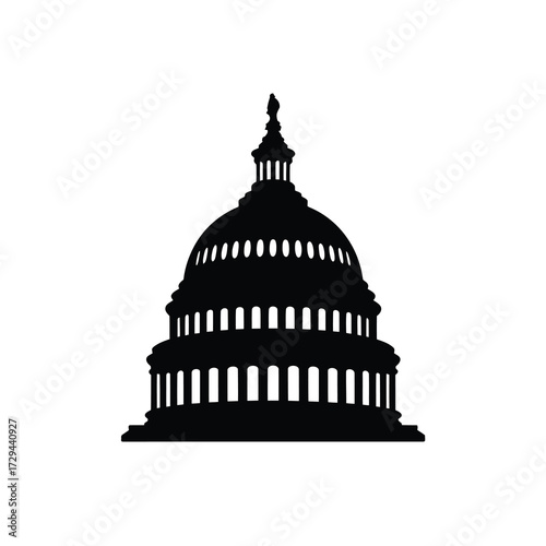 Iconic silhouette of the united states capitol building architectural landmark