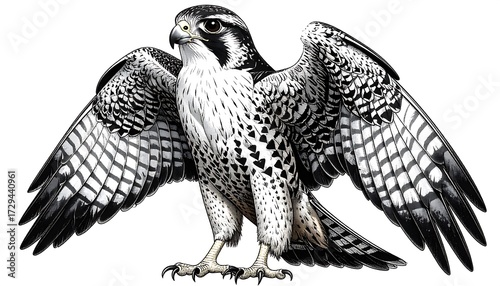 Detailed illustration of a peregrine falcon