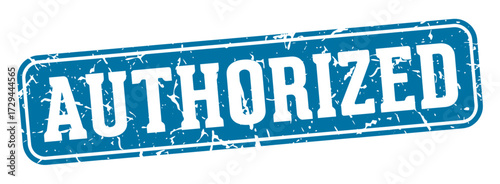 authorized rectangular sign. authorized stamp