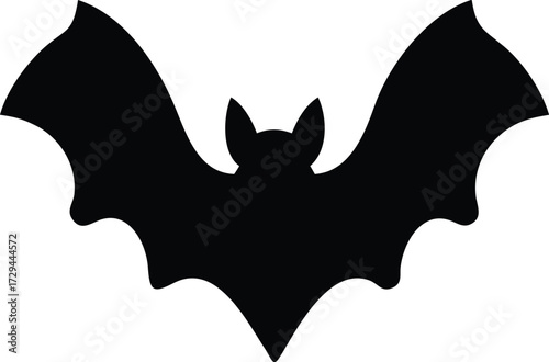 Black vector silhouette illustration of a wolf, horse, and bat icons for autumn nature art design