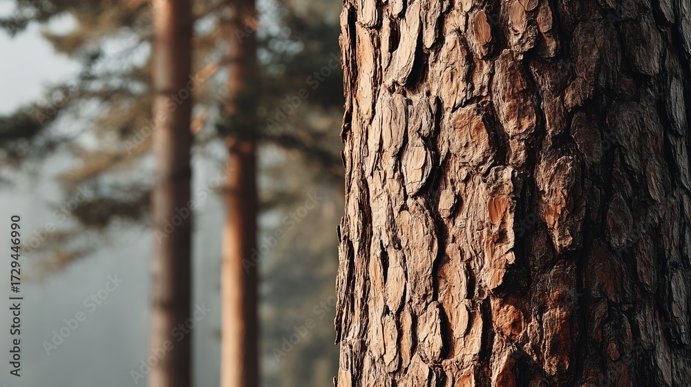 Fototapeta premium Pine tree bark in autumn forest