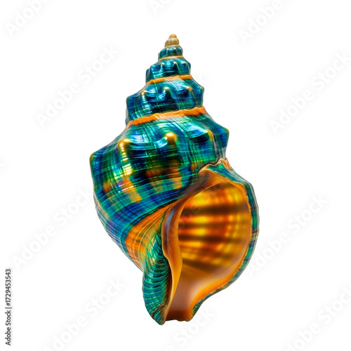 Exotic tropical seashell isolated on white background