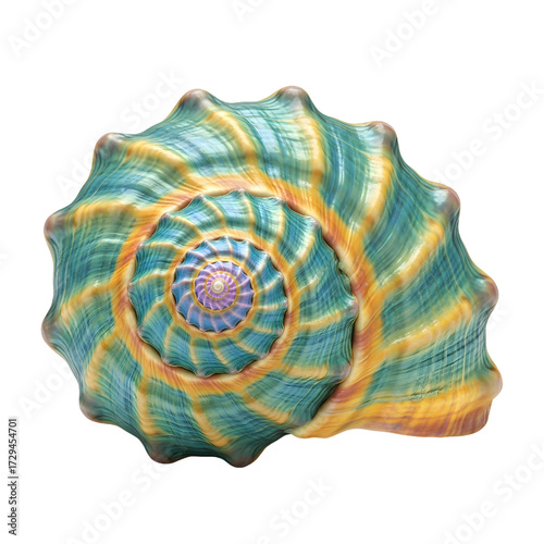 Exotic tropical seashell isolated on white background