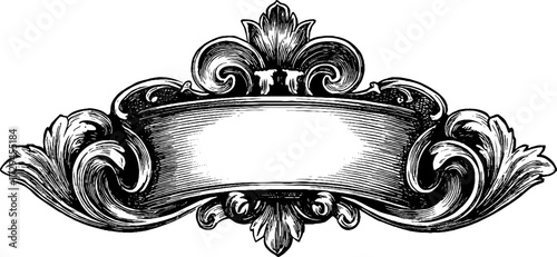 Elegant baroque cartouche frame for vintage design and decoration projects