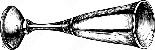 Vintage engraved champagne flute illustration for retro design