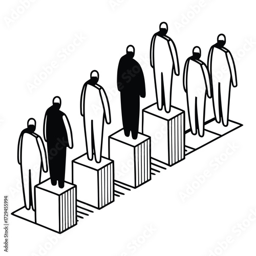 Minimalist architectural scale figures of people in various poses for design projects