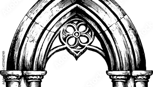 Ornate gothic frame with arched design and intricate details