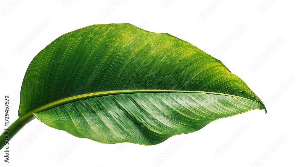 Fototapeta premium Large Leaf Isolated on a White Background