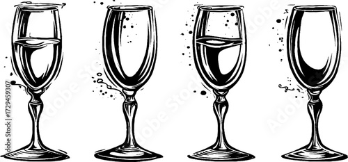 Elegant celebration with engraved champagne flute glasses set for special occasions