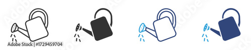 Watering can icon set, vector illustration