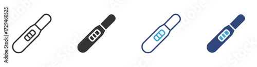 pregnancy text kit icon set, indicating a positive result related to fertility, conception, and health.,  vector illustration