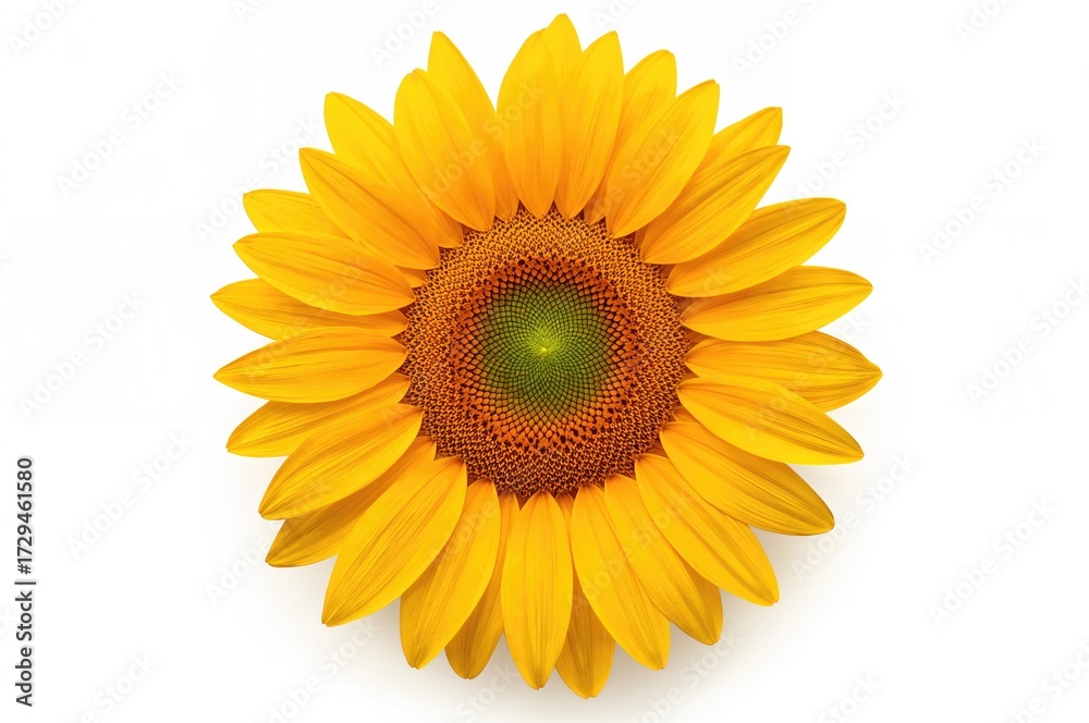 Fototapeta premium Stunning sunflower petals against a plain white backdrop