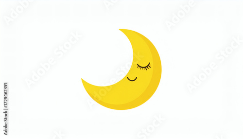 Free Download Cute moon icon vector illustration on isolated white background charming design - GFXLoad