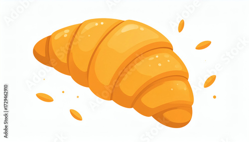 Delicious bread and croissant bakery vector illustration on isolated white background modern design