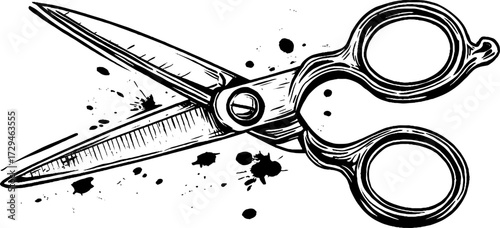 Vintage tailor scissors engraving set - perfect for design and craft projects