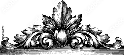 Victorian border design featuring ornate engraved elements for decorative projects