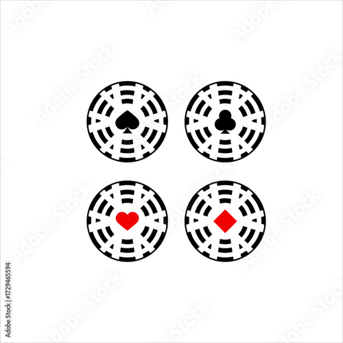 Unique poker roulette logo design.