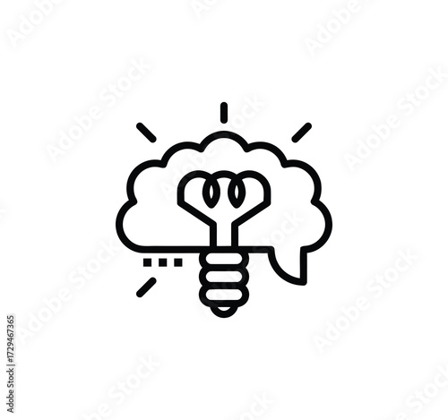 Icon Set for Ideas. Icons for creativity, problem-solving, innovation, strategy, and thought that include the idea lamp and bulb symbol. Vector illustration.