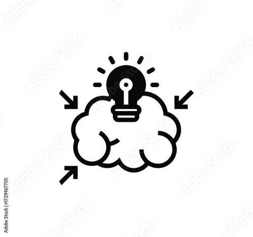 Icon Set for Ideas. Icons for creativity, problem-solving, innovation, strategy, and thought that include the idea lamp and bulb symbol. Vector illustration.