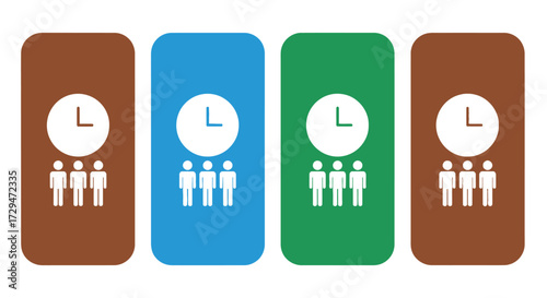 Visual Representation of Time Management Strategies for Small Groups of People Demonstrating Efficiency and Collaboration in Various Settings