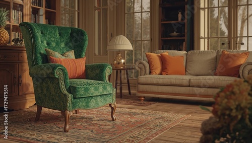 Spacious living room featur...