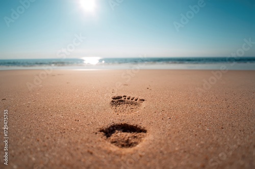 Imprint left on sandy surface