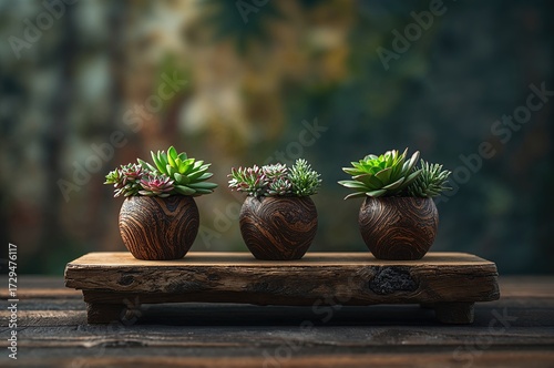 Wooden showcase featuring t...