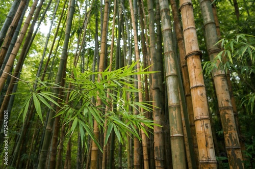 Lush Bamboo Stalk Amidst a ...