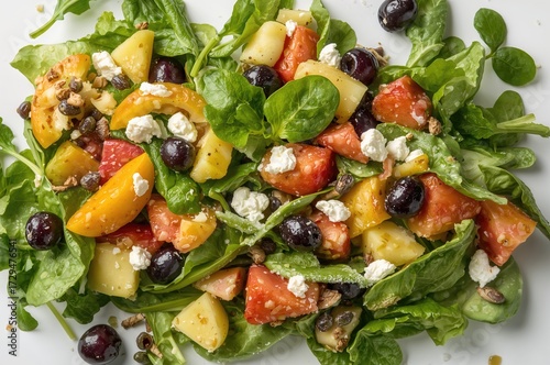 Healthy salads featuring fr...