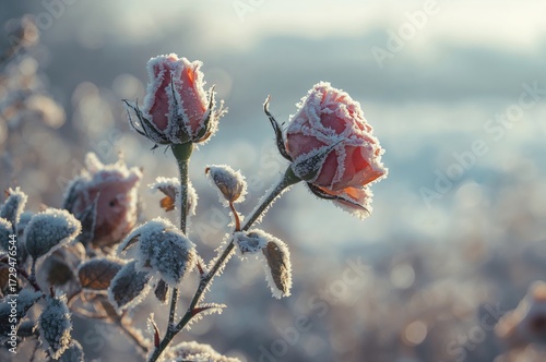 Roses Wrapped in Ice Crystals