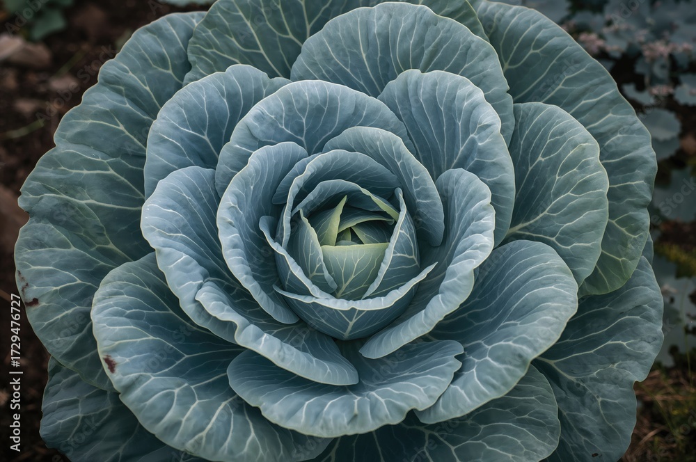 Obraz premium Newly harvested cabbage field