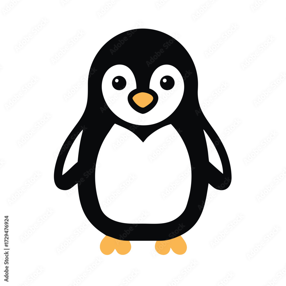 Obraz premium Vector icon of an adorable penguin, cartoon style.
