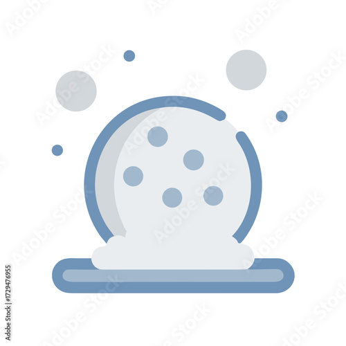 snow globe icon on ice, flat design.