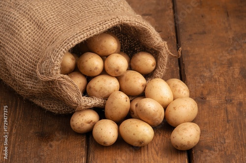 Uncooked potatoes stored in...