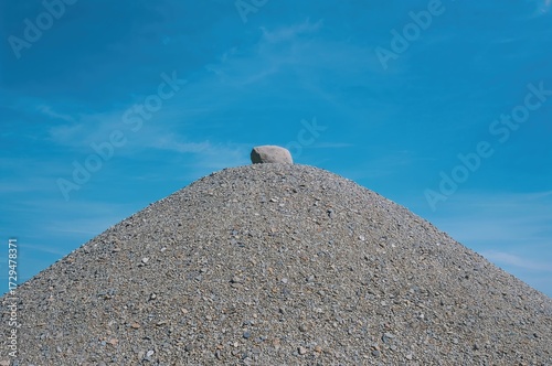 Heap of rocks against a cle...