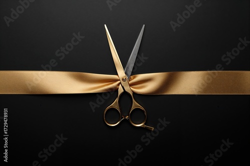 Ceremonial golden scissors ...